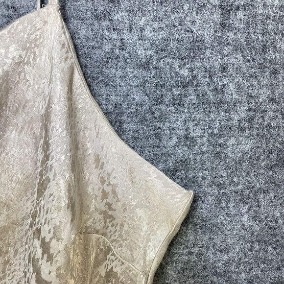 Express Slip Dress Women XL Cream Damask Satin Spaghetti Strap Adjustable - Picture 3 of 15